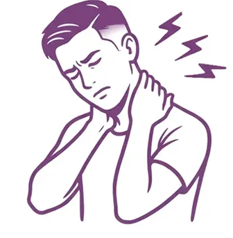 首の痛みのイラスト